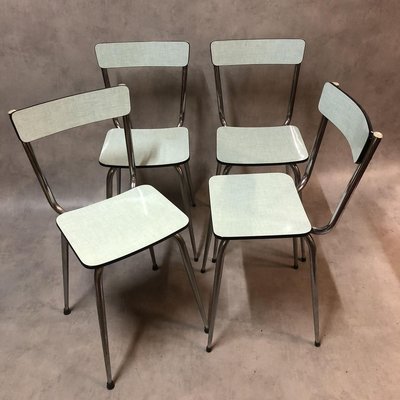 Pale Green Formica Side Chairs, 1950s, Set of 4-SDV-715215