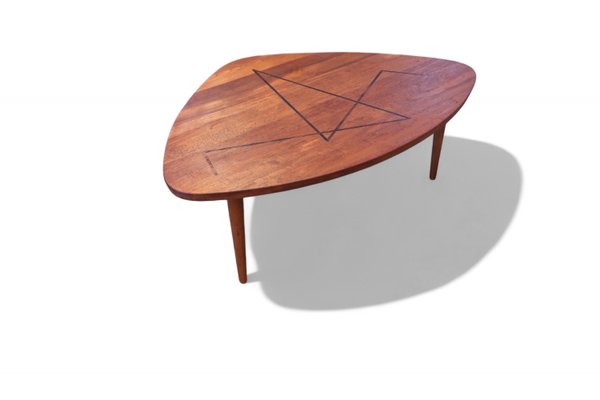 Pallet-Shaped Coffee Table in Teak with Marquetry by J. Schmidt, 1960s-BPJ-2021163