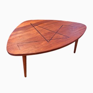 Pallet-Shaped Coffee Table in Teak with Marquetry by J. Schmidt, 1960s-BPJ-2021163