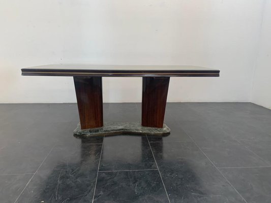 Pallissandro Alps Green Marble Base Ceramic Table attributed to Vittorio Dassi for Dassi, 1950s-IJR-1402583