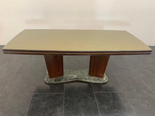 Pallissandro Alps Green Marble Base Ceramic Table attributed to Vittorio Dassi for Dassi, 1950s-IJR-1402583