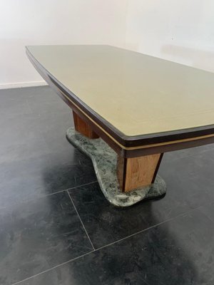 Pallissandro Alps Green Marble Base Ceramic Table attributed to Vittorio Dassi for Dassi, 1950s-IJR-1402583