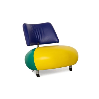 Pallone Leather Armchair in Yellow, Green & Blue from Leolux-RQW-2035067