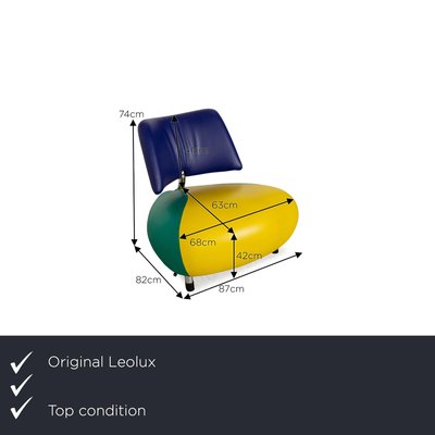 Pallone Leather Armchair in Yellow, Green & Blue from Leolux-RQW-2035067