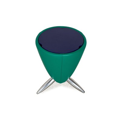 Pallone Leather Stool in Green & Blue from Leolux-RQW-2035065