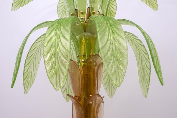 Palm Floor Lamp in Brass and Murano Glass from Maestri Muranesi, 1970s-FER-991772