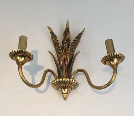 Palm Tree Sconces in Bronze & Brass in the Style of Maison Charles, Set of 2-BA-1365555