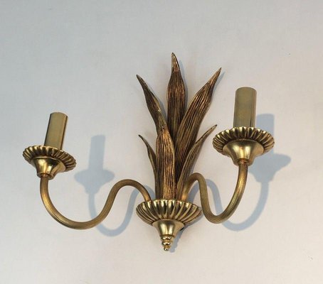 Palm Tree Sconces in Bronze & Brass in the Style of Maison Charles, Set of 2-BA-1365555