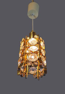 Palwa Small Bubble Chandelier in Crystal Glass & Gilt Brass, 1960s, Germany-DEK-932659