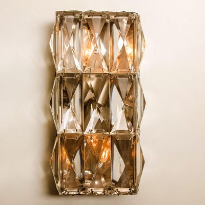 Palwa Wall Light Fixtures in Chrome-Plated Crystal Glass, 1970s, Set of 2-VDW-913224