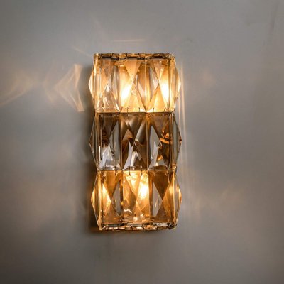 Palwa Wall Light Fixtures in Chrome-Plated Crystal Glass, 1970s, Set of 2-VDW-913224