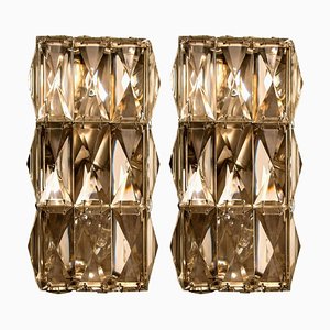 Palwa Wall Light Fixtures in Chrome-Plated Crystal Glass, 1970s, Set of 2-VDW-913224