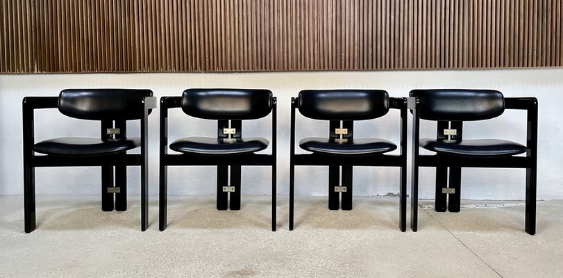 Pamplona Leather Dining Chairs by Augusto Savini for Pozzi, Italy, 1964, Set of 4-JP-1720056