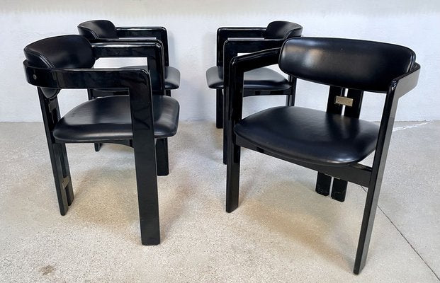 Pamplona Leather Dining Chairs by Augusto Savini for Pozzi, Italy, 1964, Set of 4-JP-1720056