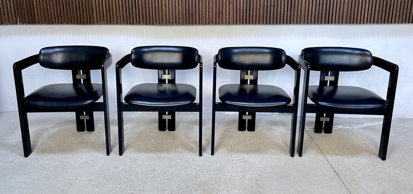 Pamplona Leather Dining Chairs by Augusto Savini for Pozzi, Italy, 1964, Set of 4-JP-1720056