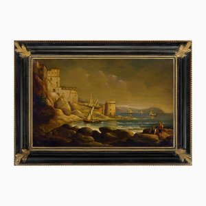 Paolo De Robertis, Marina, Oil on Canvas, Italy, Framed-VHF-1195696