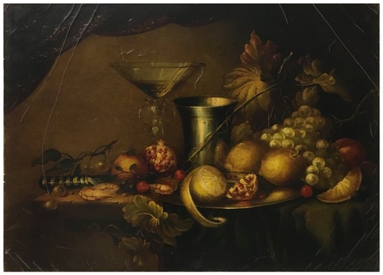 Paolo De Robertis, Still Life Painting, Italy, Oil on Canvas, Framed-YUW-1299399