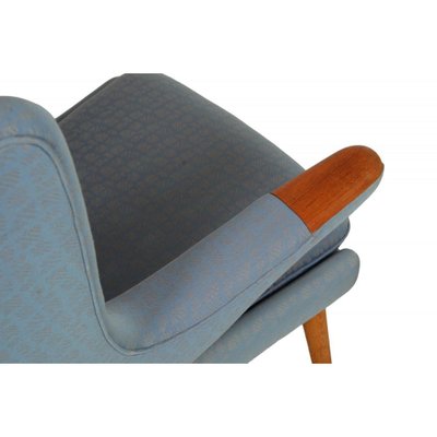 Papa Bear Chair in Blue Fabric by Hans Wegner, 1970s-MTD-1807560