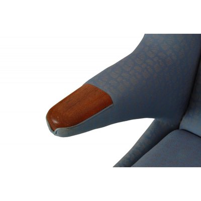 Papa Bear Chair in Blue Fabric by Hans Wegner, 1970s-MTD-1807560