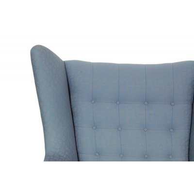 Papa Bear Chair in Blue Fabric by Hans Wegner, 1970s-MTD-1807560