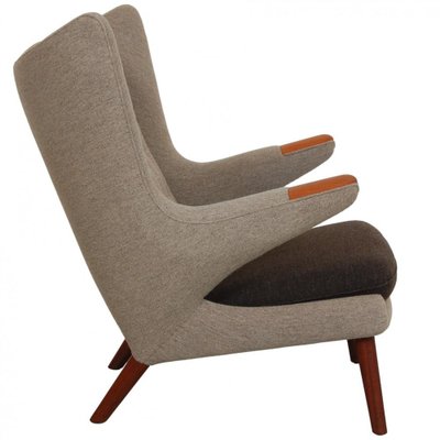 Papa Bear Chair in Grey Hallingdal Fabric by Hans Wegner, 1980s-MTD-1746786