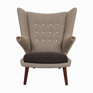 Papa Bear Chair in Grey Hallingdal Fabric by Hans Wegner, 1980s-MTD-1746786