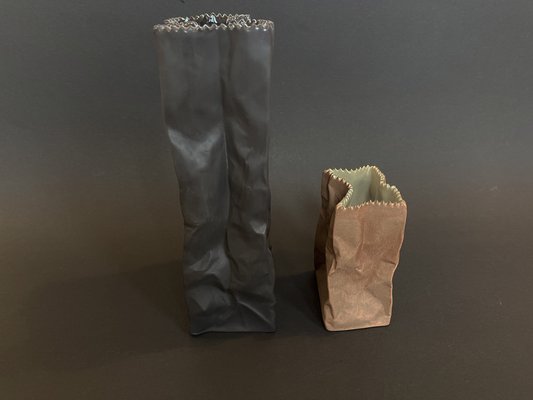 Paper Bag Vases by Tapio Wirkkala for Rosenthal, 1977, Set of 2-PBW-1798105