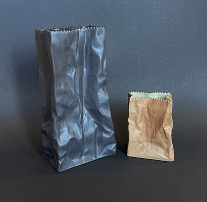 Paper Bag Vases by Tapio Wirkkala for Rosenthal, 1977, Set of 2-PBW-1798105