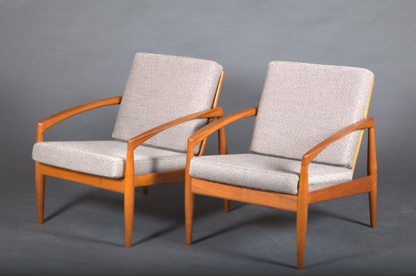 Paper Knife Lounge Chairs by Kai Kristiansen for Magnus Olesen, Set of 2-JIX-2022469