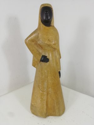 Parchment & Poplar Figure of Lady by Aldo Tura, Italy, 1950s-HNE-2040492