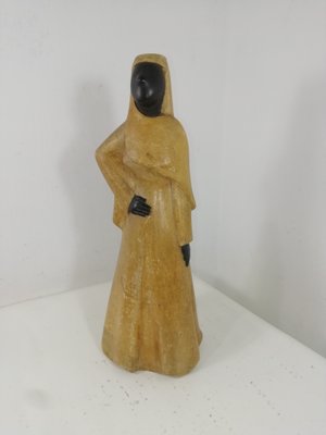 Parchment & Poplar Figure of Lady by Aldo Tura, Italy, 1950s-HNE-2040492