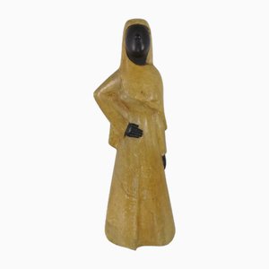 Parchment & Poplar Figure of Lady by Aldo Tura, Italy, 1950s-HNE-2040492