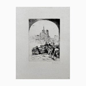 Paris - Original Etching by Auguste Brouet - Early 20th Century Early 20th Century-ZCI-757806