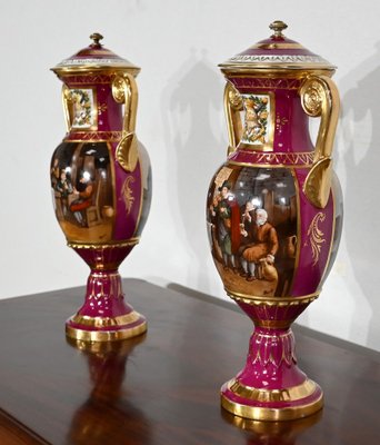 Paris Porcelain Vases, 20th Century, Set of 2-RVK-1441925