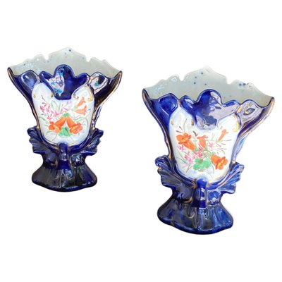 Parisian Porcelain Vases, France, 1860, Set of 2-UR-1342398