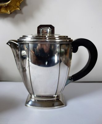 Parisian Silver Edition Coffee and Tea Service by Ravinet Denfert, 1920s, Set of 4-FPY-1373587