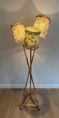 Parquet Floor Lamp in Bamboo and Rope, 1970s-BA-1589324