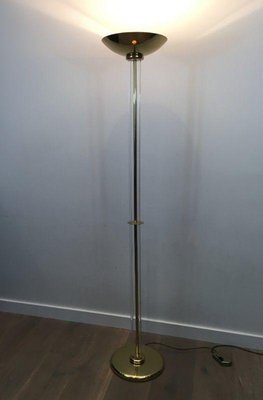 Parquet Floor Lamp in Golden Brass & Acrylic Glass-BA-1365584