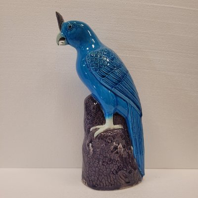 Parrot Sculpture in Enameled Porcelain, China, 20th Century-NUC-2035653