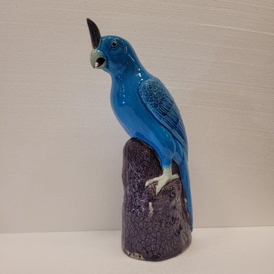 Parrot Sculpture in Enameled Porcelain, China, 20th Century-NUC-2035653