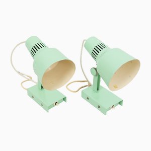 Pastel Green Adjustable Wall Lamps, 1960s, Set of 2-FOH-1822679