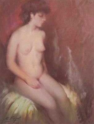 Pastel of a Nude, Framed-AOI-1106766