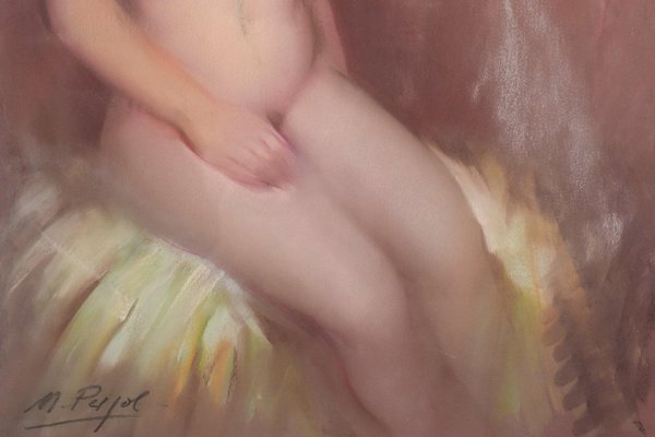 Pastel of a Nude, Framed-AOI-1106766