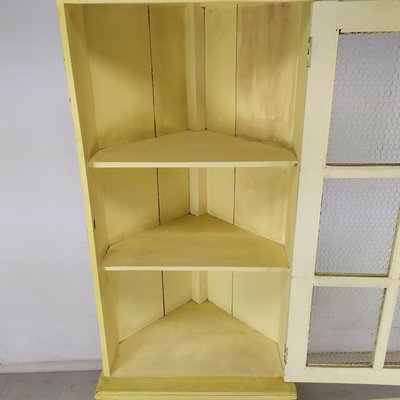 Patinated Corner Cupboard in Fir & Iron-EAD-1313864