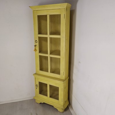 Patinated Corner Cupboard in Fir & Iron-EAD-1313864