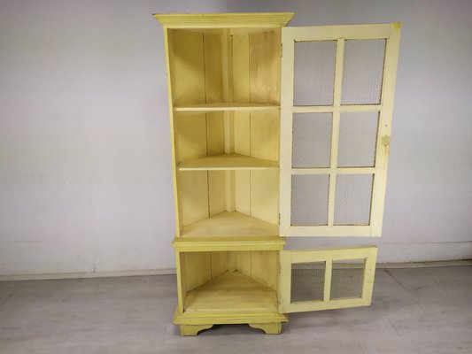 Patinated Corner Cupboard in Fir & Iron-EAD-1313864