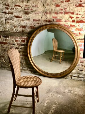 Patinated Gold Wood Mirror-RWZ-1155609