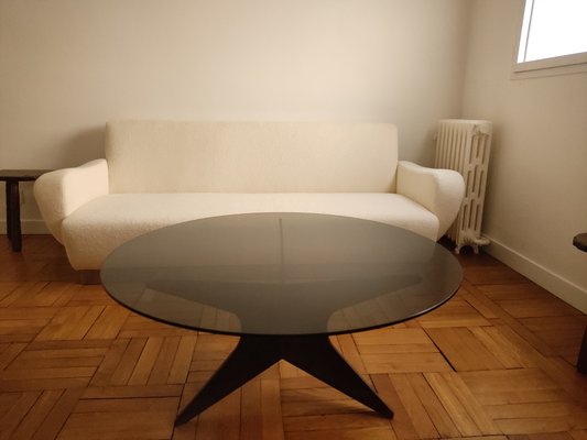 Patinated Iron Circular Shelled Table, 1960s-ILR-1397706