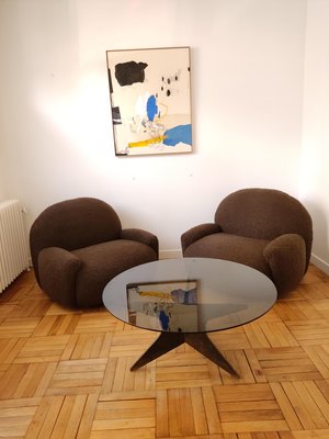 Patinated Iron Circular Shelled Table, 1960s-ILR-1397706