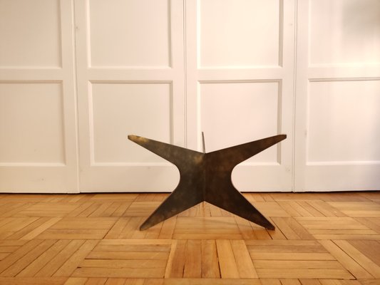 Patinated Iron Circular Shelled Table, 1960s-ILR-1397706